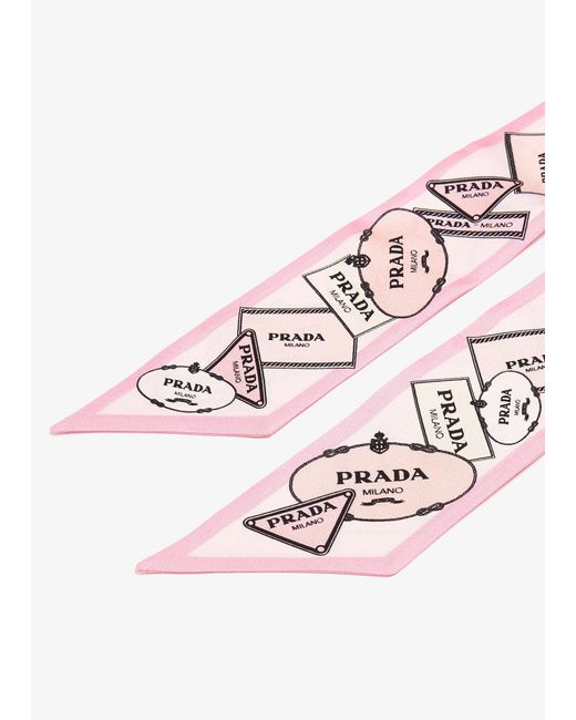 Prada Pink Pattern-Printed Scarf