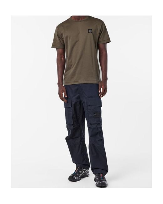 Stone Island Gray Logo Patch T-Shirt for men