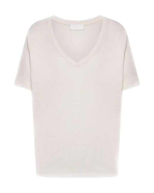 Dondup White V-Neck T-Shirt