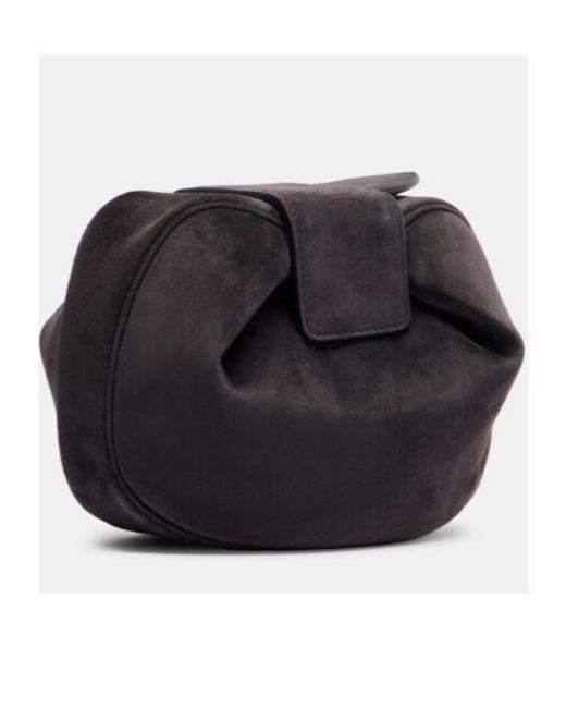 Gabriela Hearst Black Demi Suede Clutch