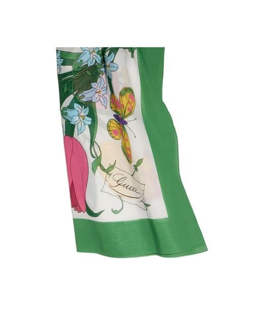Gucci Green Printed Cotton Muslin Pareo