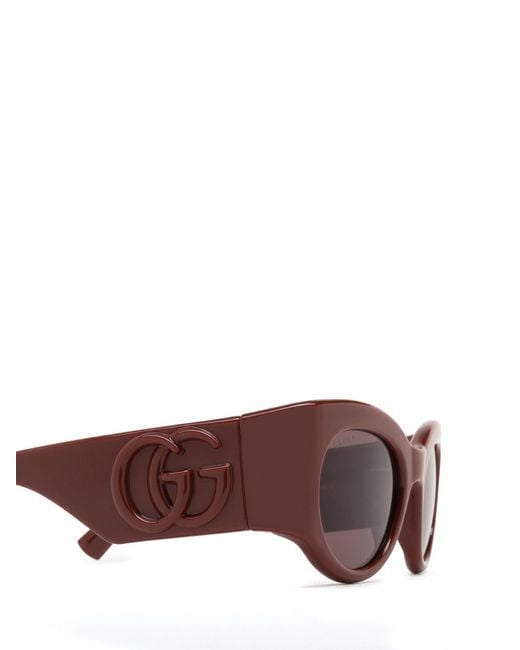 Gucci Purple Eyewear Oval Frame Sunglasses