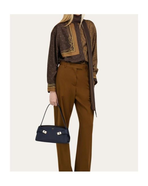 Ferragamo Blue Hug East-West Shoulder Bag