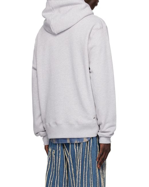 Amiri Gray Logo Printed Hoodie for men