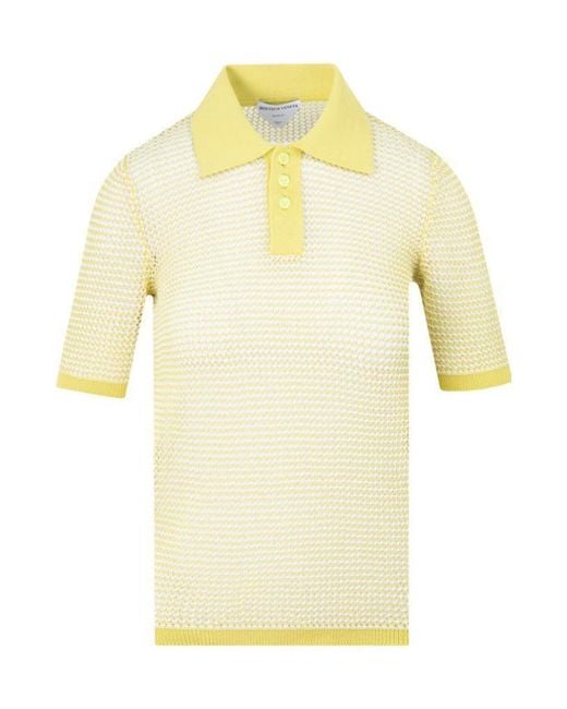 Bottega Veneta Yellow Knit Polo Shirt