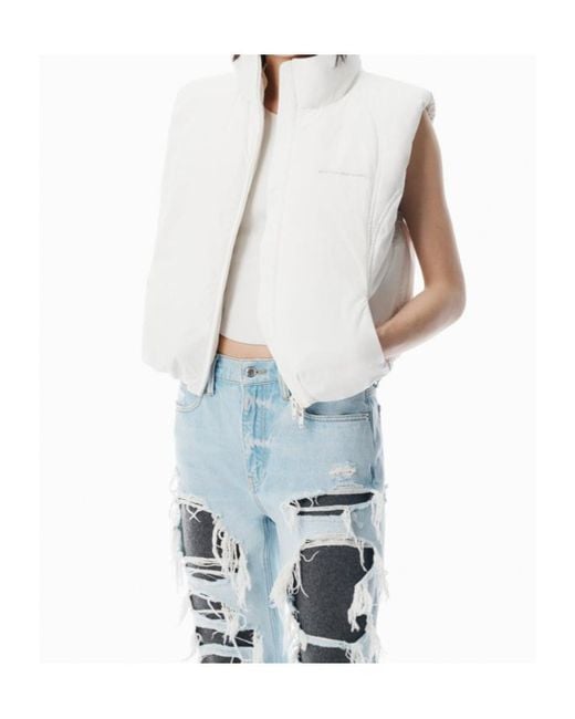 Alexander Wang White Essential Puffer Vest