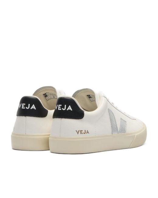 Veja White Campo Logo-Patch Sneakers for men