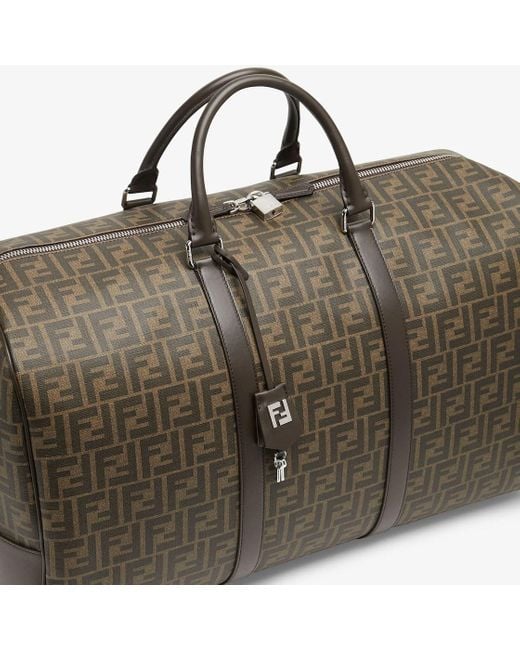 Fendi Brown Ff Monogram Pattern Large Duffle Bag for men