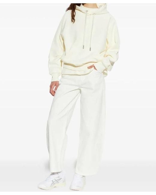 AMI White Drawstring Hooded Sweatshirt for men