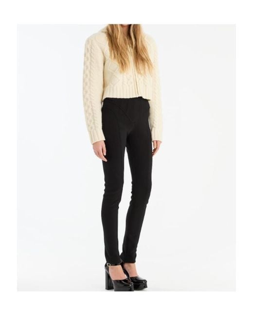 ROTATE BIRGER CHRISTENSEN White Cable-Knit Hooded Cardigan