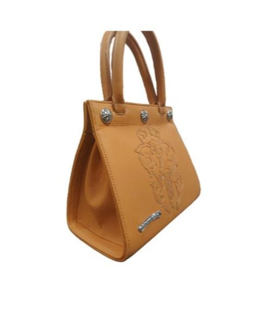 Chrome Hearts Brown Cross-Pattern Handbag