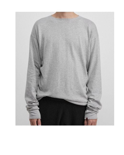 Extreme Cashmere Gray Round-Collar And Long-Sleeved Sweater