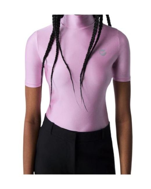 Coperni Pink High Neck Fitted Top