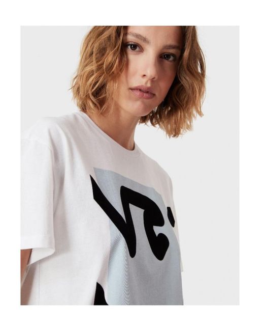 Emporio Armani White Eagle-Logo Print T-Shirt