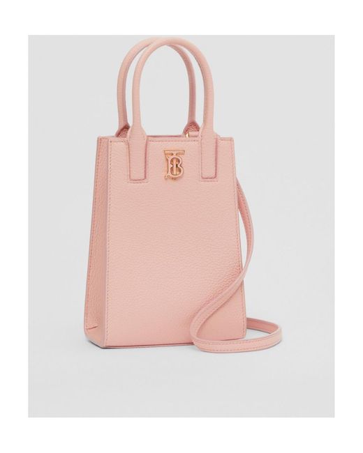 Burberry Pink Grain Leather Mini Frances Todd Shoulder Bag