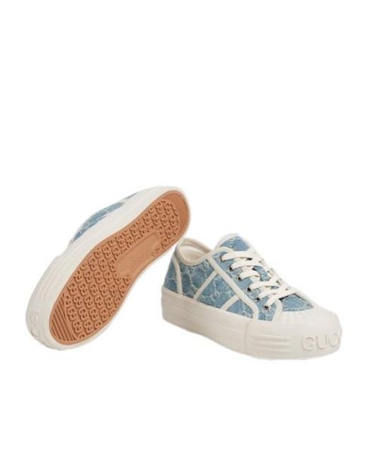 Gucci Blue Chunky Sneaker, Fabric