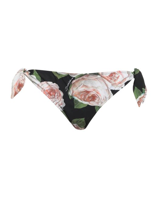 Dolce & Gabbana Black Floral Bikini Bottoms