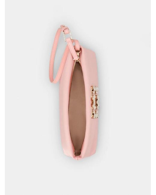 Roger Vivier Pink Buckle-Detail Shoulder Bag