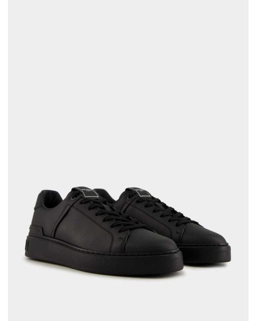 Balmain Black B-Court Lace-Up Sneakers for men