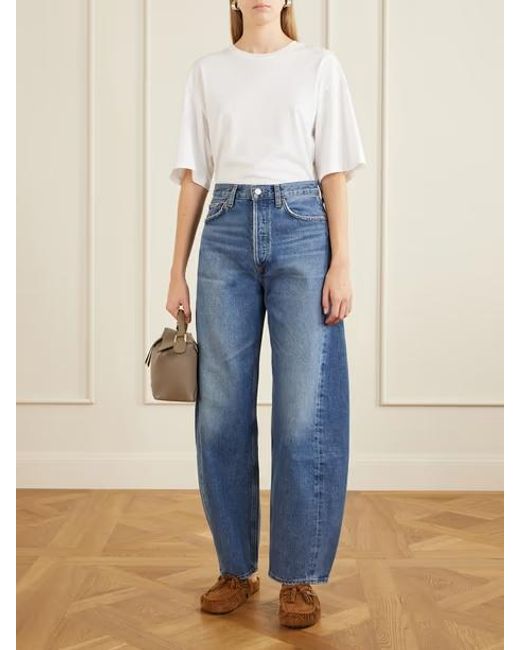 Agolde Blue Luna Pieced Wide-Leg Jeans