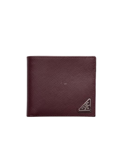Prada Purple Triangle Logo Bifold Wallet for men