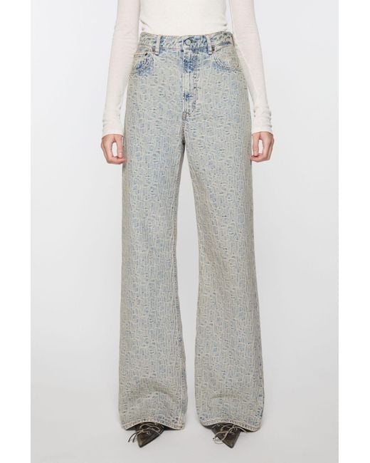 Acne Gray Logo-Patch Denim Jeans