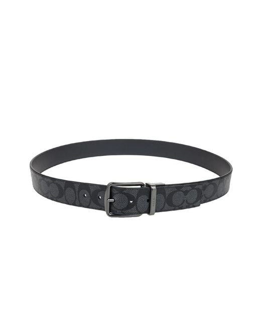 COACH White Logo Belt for men