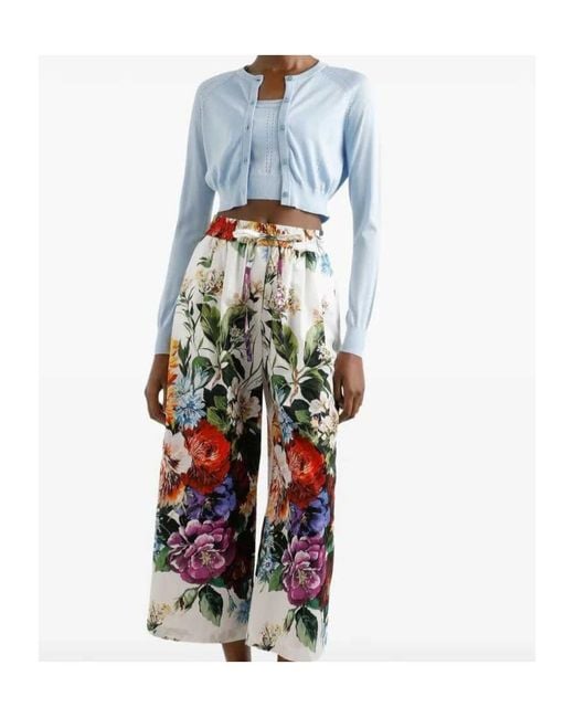 Dolce & Gabbana Blue Silk-Blend Top