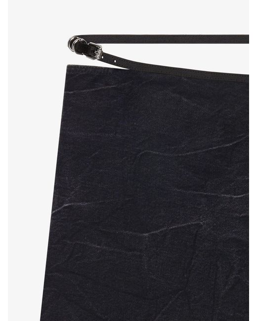 Givenchy Blue Voyou Wrap Mini Denim Skirt