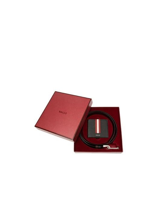 Bally White Leather Belt And Wallet Gitftbox for men