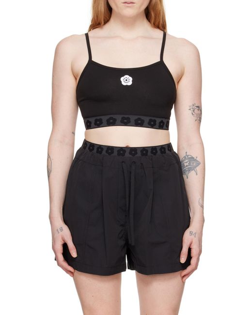 KENZO Black Logo Printed Sport Bra
