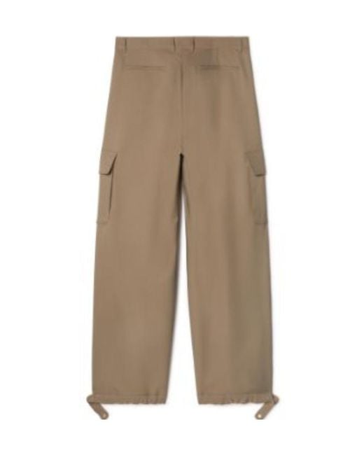 Off-White c/o Virgil Abloh Natural Ow Emb Drill Mid-Rise Wide Leg Trousers for men