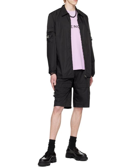 Givenchy Black 4G Buckled Pocket Overshirt for men