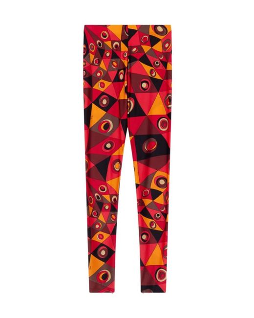 Emilio Pucci Red Pucci Occhi High-Waist Printed Pants