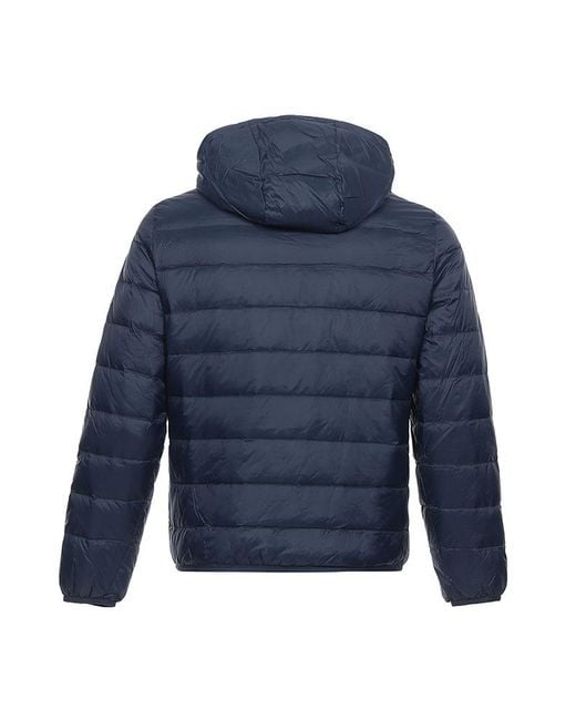 Emporio Armani Blue Front Zip Padded Jacket for men