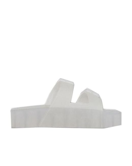 Balenciaga White Mallorca Platform Slides