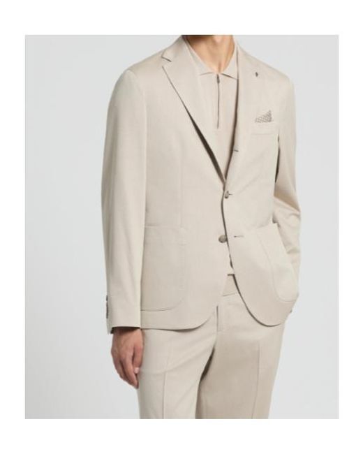 Peserico Natural Single-Breasted Tailored Blazer for men