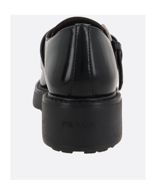 Prada Black Round-Toe Lace-Up Shoes