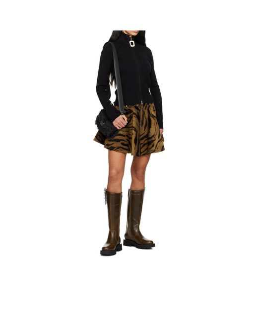 Ganni Brown Round-Toe High Boots
