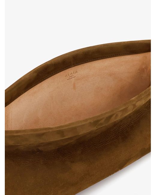 Alaïa Brown Alaïa Le Click East West Medium Shoulder Bag