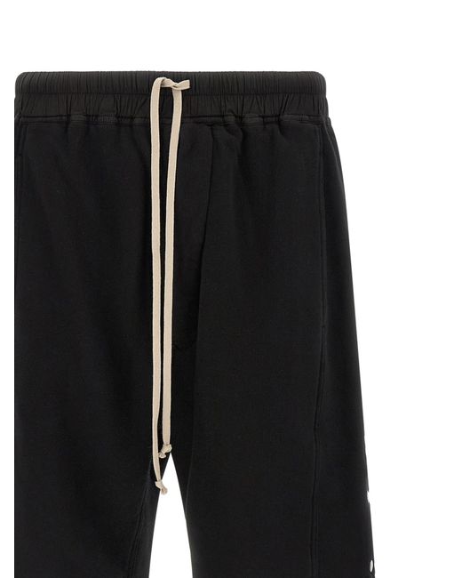 Rick Owens Black Elasticated Waistband Drawstring Shorts for men