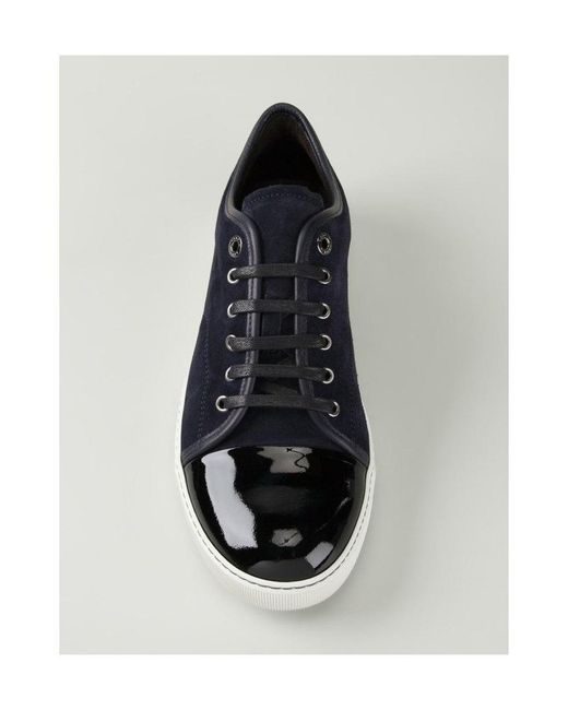 Lanvin Blue Dbb1 Patent-Toe Sneakers for men