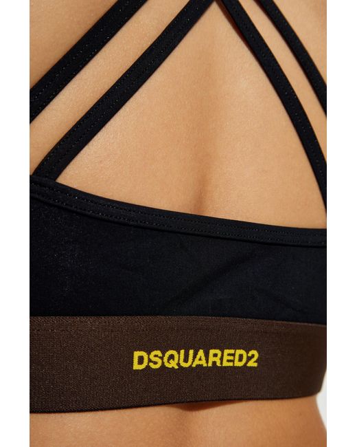 DSquared² Blue Logo Embroidered Swim Top