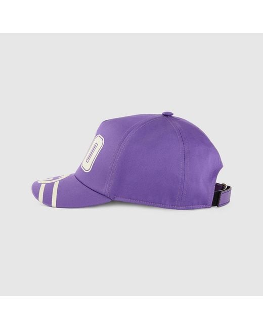 Gucci Purple Logo Twill Baseball Cap for men