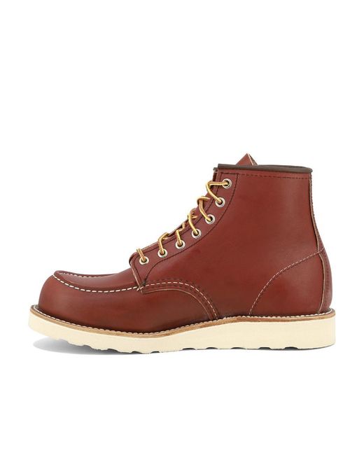 Red Wing Brown Round Head Lace-Up Boots for men
