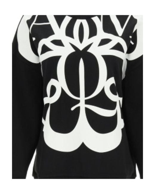 McQueen Black Graphic Print Sweatshirt