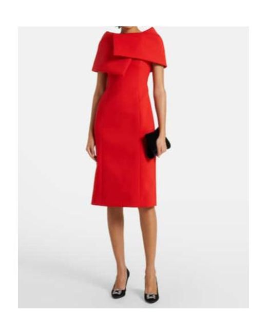 Oscar de la Renta Red Draped Cocktail Dress