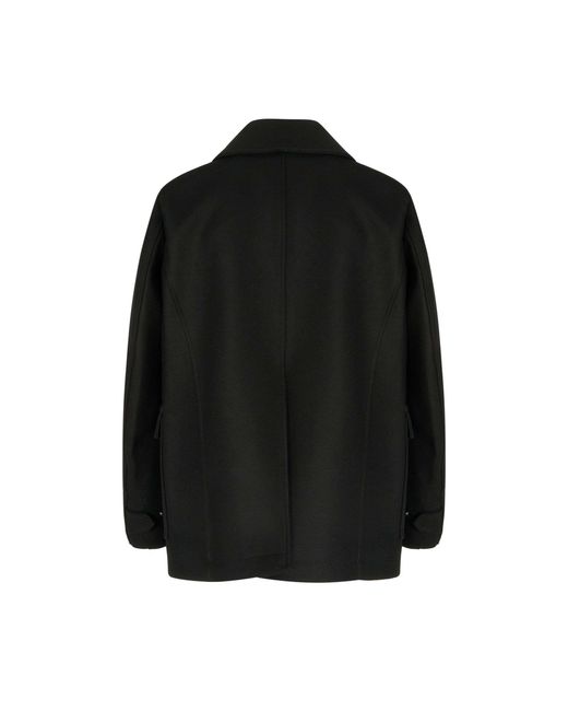 DSquared² Black Double-Breasted Pocket Coat for men