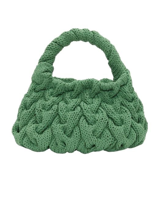 J.W. Anderson Green Jw Anderson Cable Knit Tote Bag