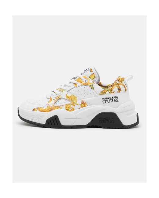 Versace Jeans White Baroque Printed Casual Sneakers